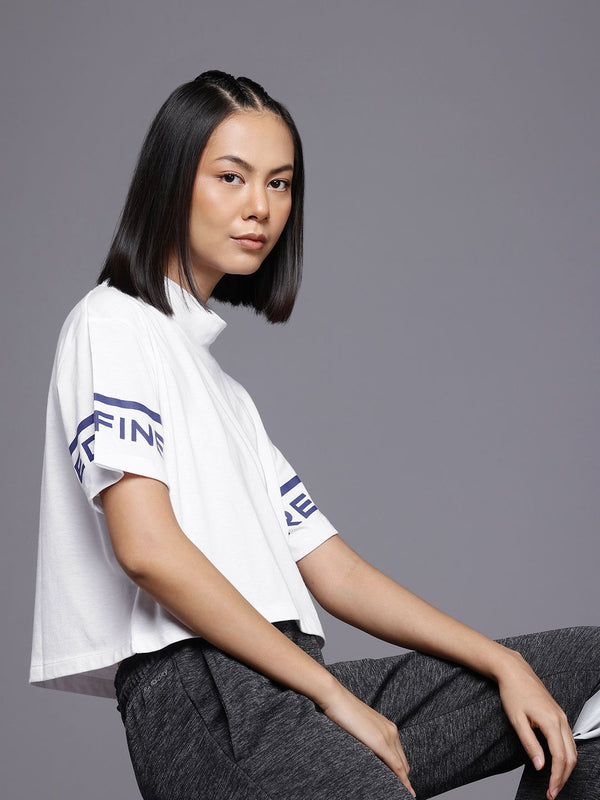 HRX oleh T-Shirt Hrithik Roshan High Neck Drop-Shoulder T-Shirt