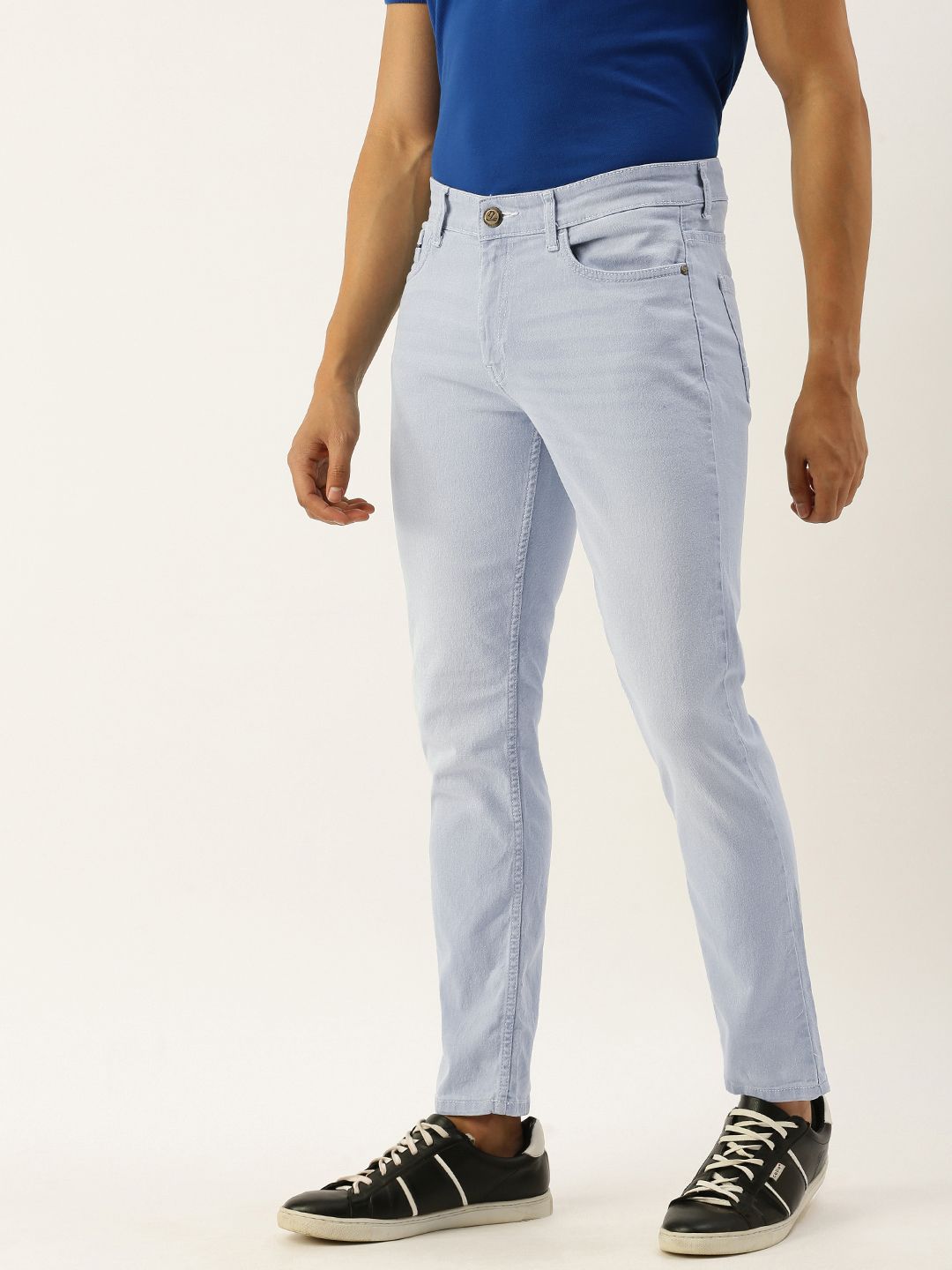 The Indian Garage Co Men Blue Slim Fit Low-Rise Clean Look Stretchable Jeans
