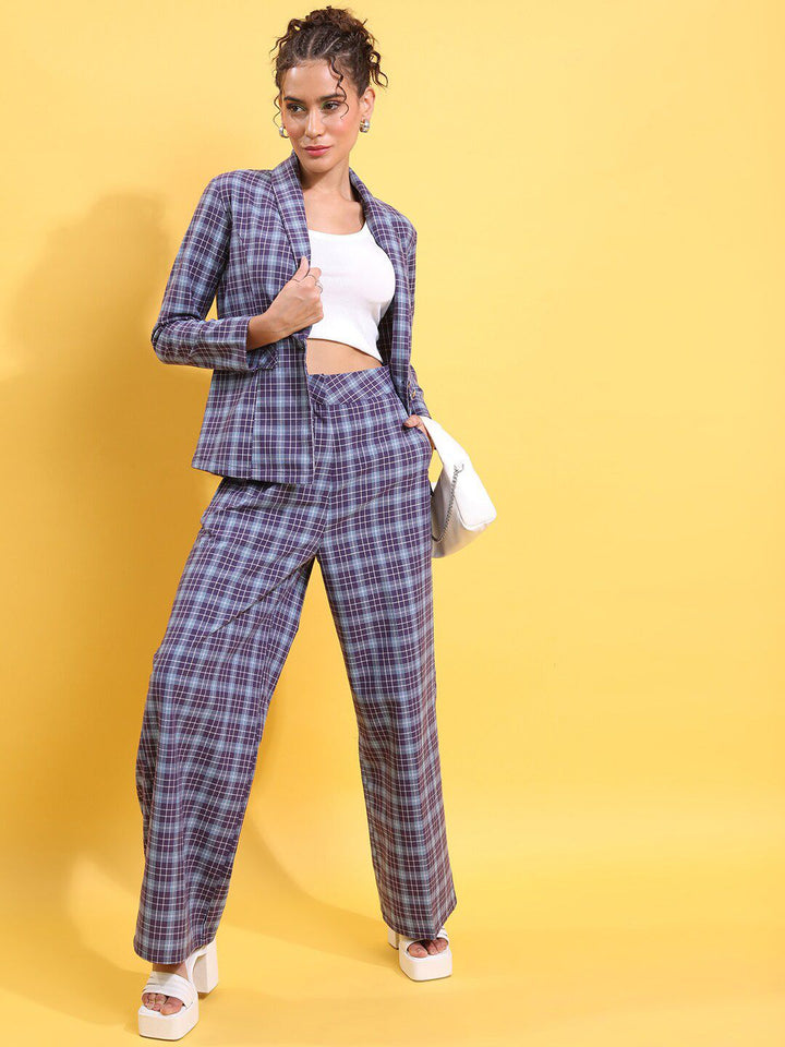Tokyo Talkies Checked Blazer With Trousers