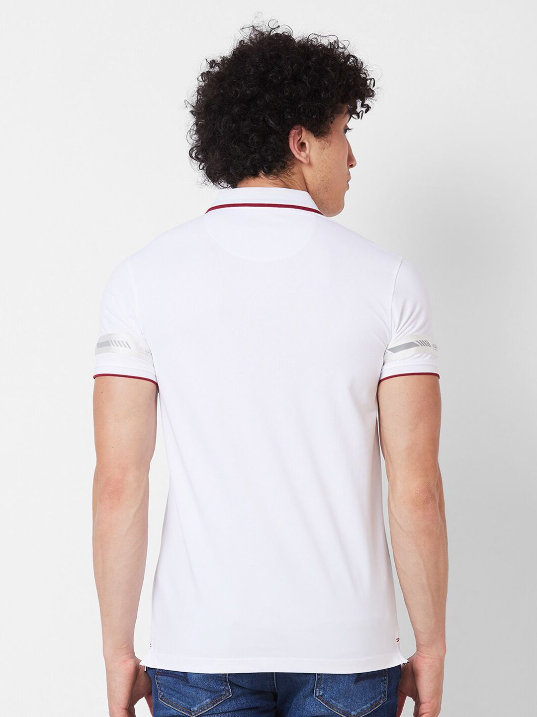 SPYKAR Polo Collar Short Sleeves Cotton Slim Fit T-shirt