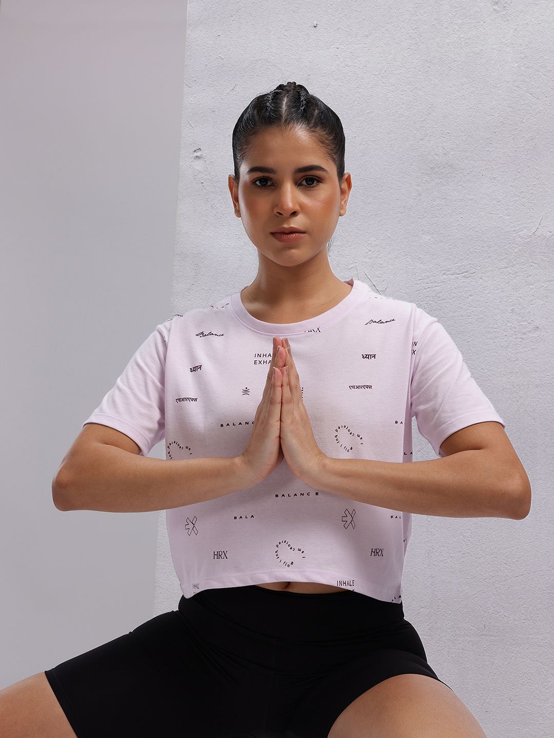HRX by Hrithik Roshan Typography Printed Yoga T-shirt