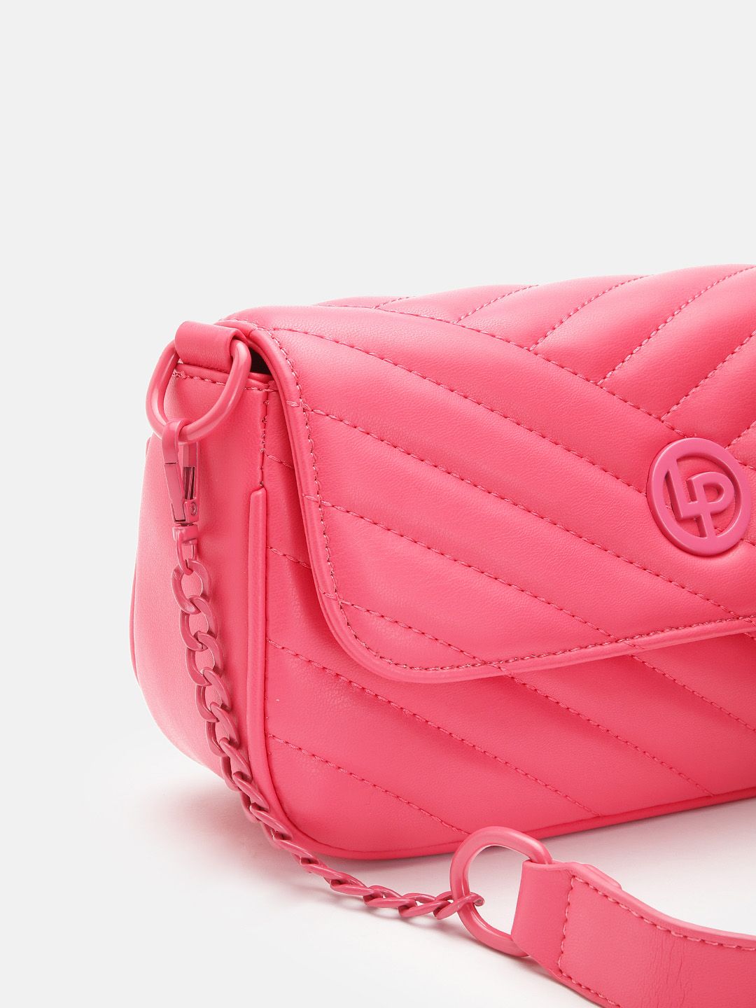 Lino Perros Structured Shoulder Bag with Quilted Detail