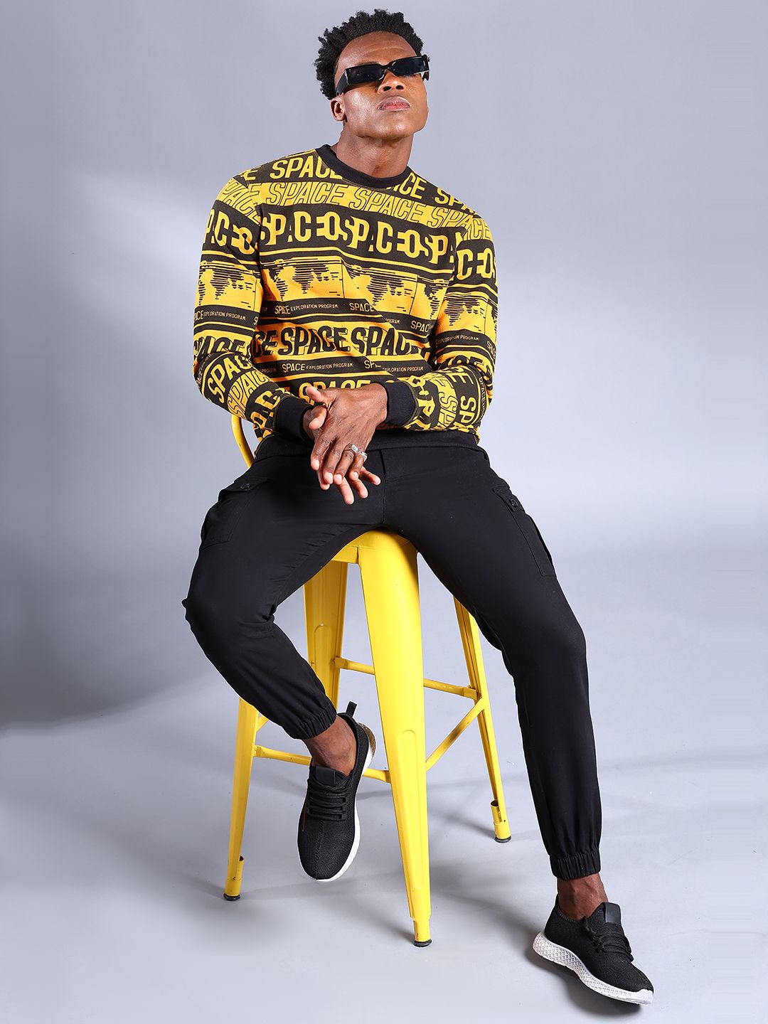 The Indian Garage Co Men Mustard Printed Sweatshirt