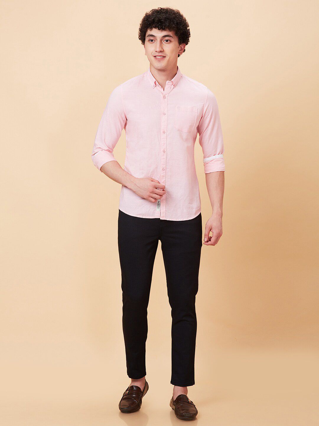 Being Human Button-Down Collar Slim Fit Cotton Casual Shirt