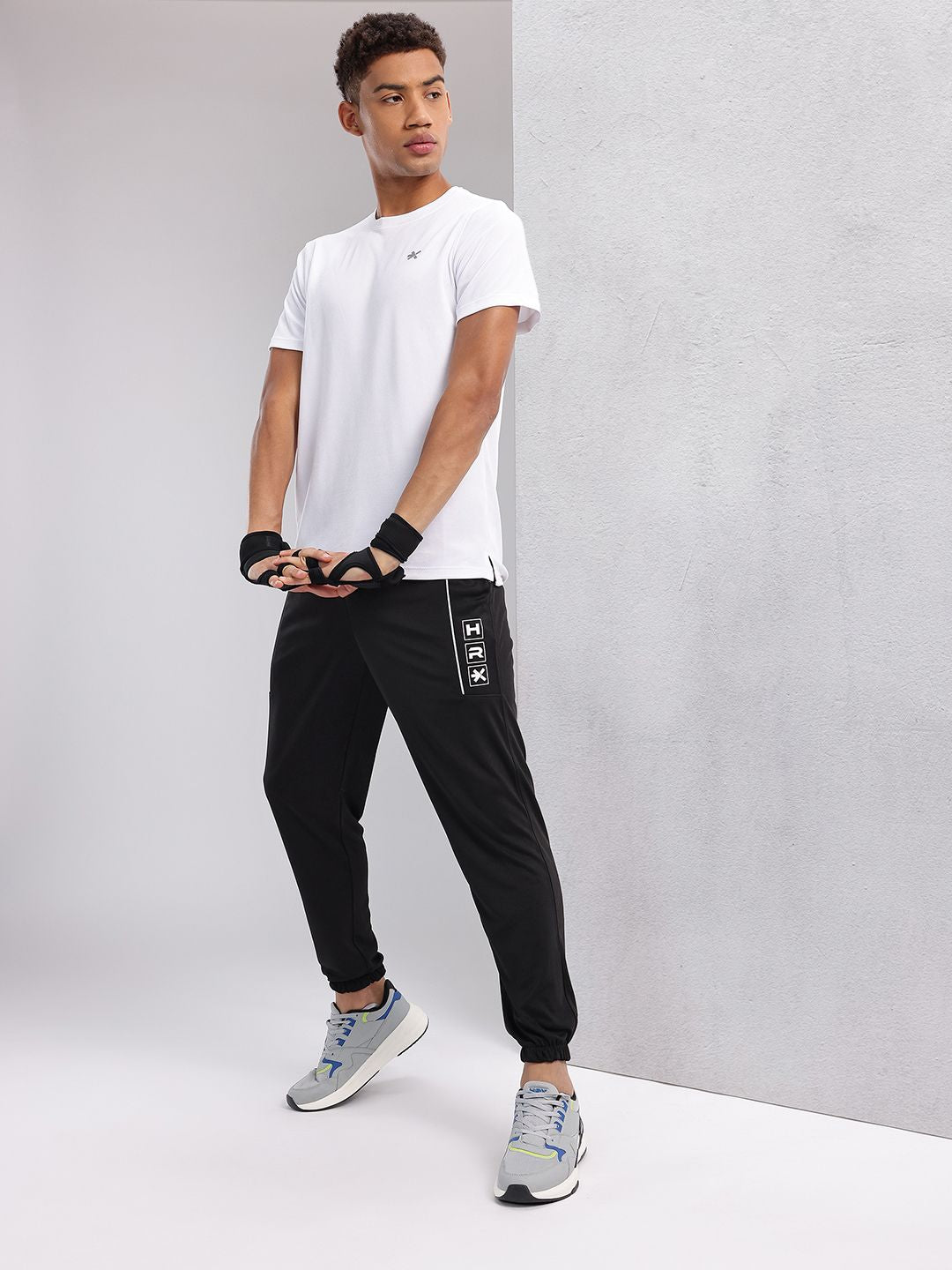HRX by Hrithik Roshan Men Brand Logo Printed Mid-Rise Rapid-Dry Training Joggers