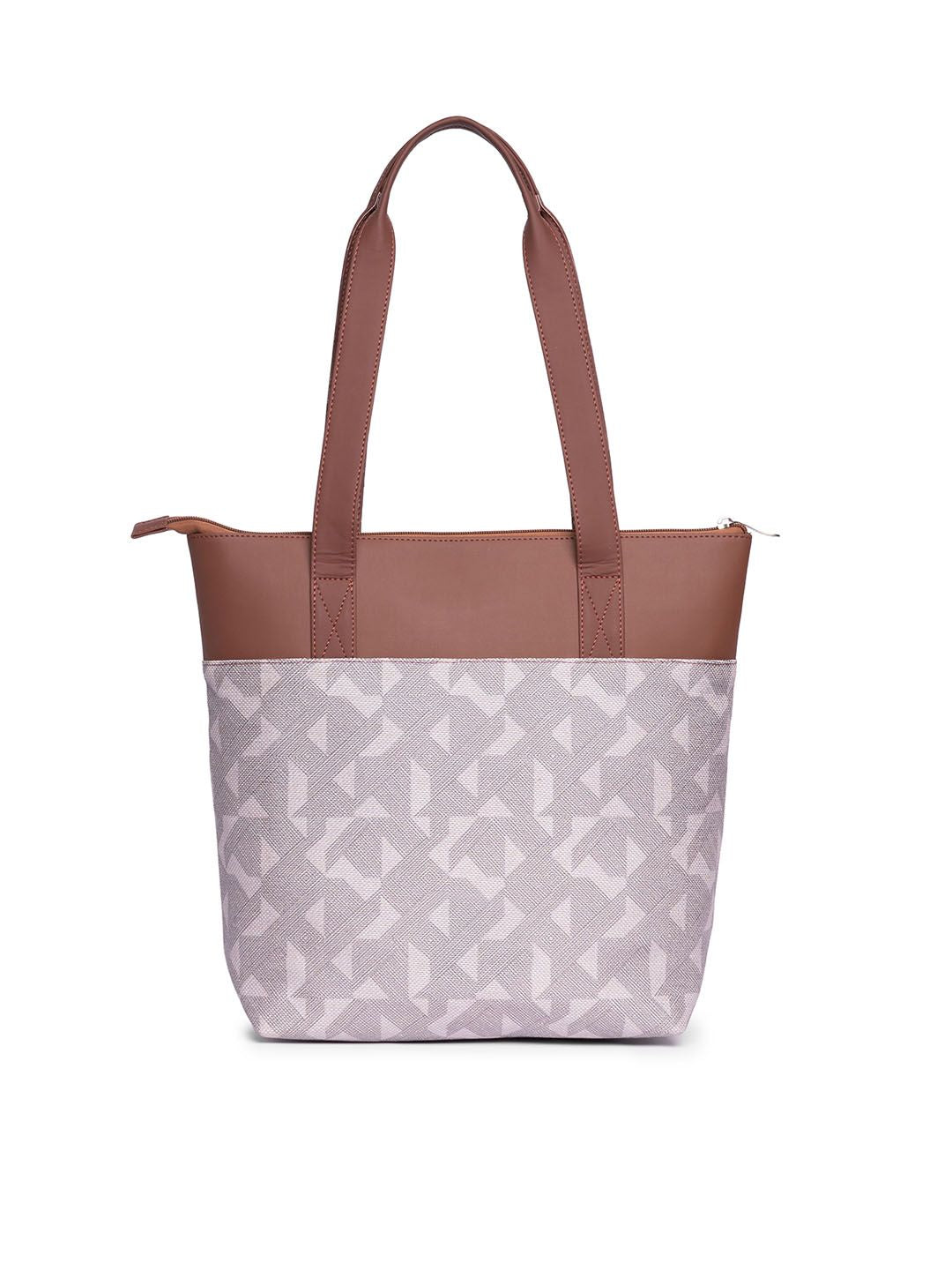 ZOUK Printed Shopper Jute Tote Bag