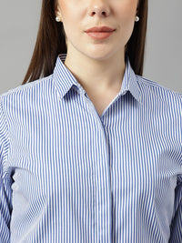 Hancock Sharp Slim Fit Vertical Striped Formal Cotton Shirt