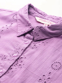 all about you Pure Cotton Schiffli A-Line Dress with Belt