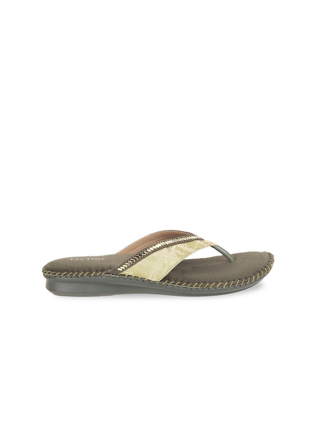Metro Embellished Open Toe Flats