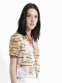 RAREISM Horizotal Stripes Cotton Shirt Style Top