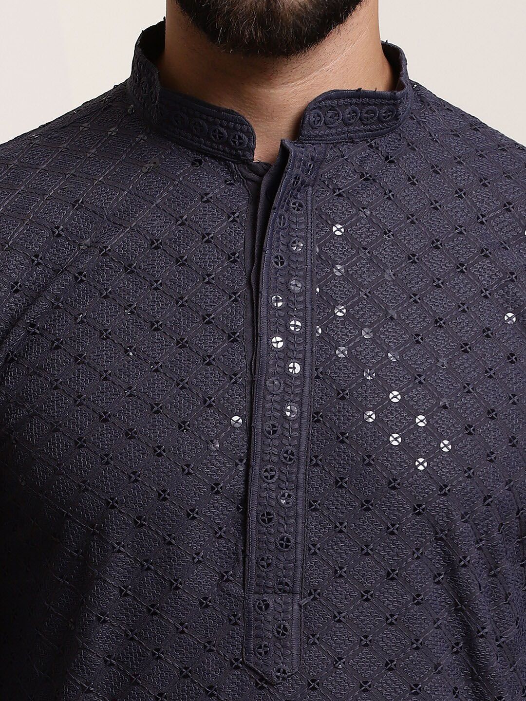 SOJANYA Sequin Embellished Pure Cotton Kurta