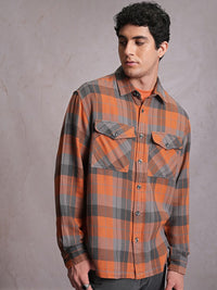 Locomotive Dobby Textured Checked Utility Pocket Overshirt