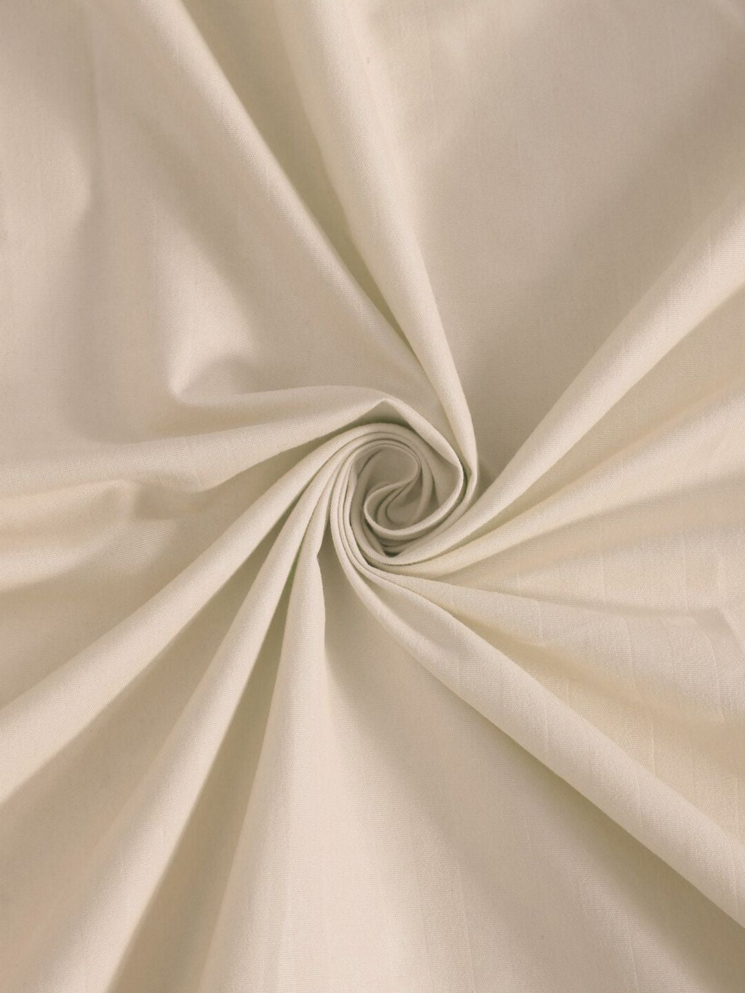 KLOTTHE Cream-Coloured Striped 210 TC King Bedsheet with 2 Pillow Covers