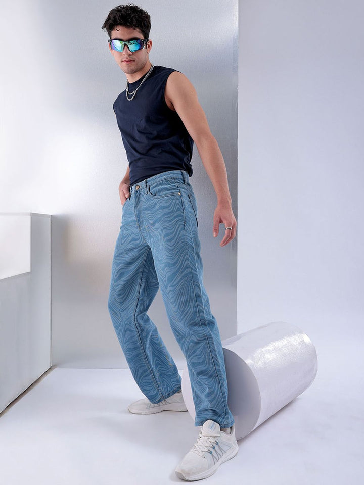 The Indian Garage Co Men Mid-Rise Loose Baggy Fit Stretchable Jeans