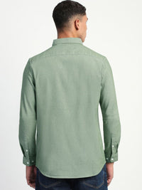 THE BEAR HOUSE Men Solid Cotton Slim Fit Casual Shirt