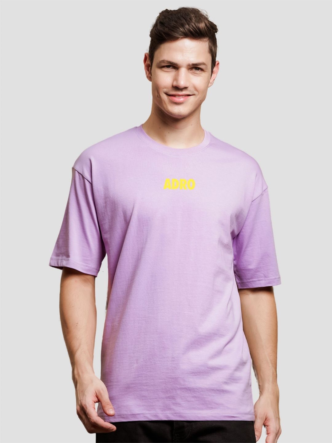 ADRO Lelaki Grafik Bercetak T-Shirt Bersaiz Besar Kapas Leher Bulat