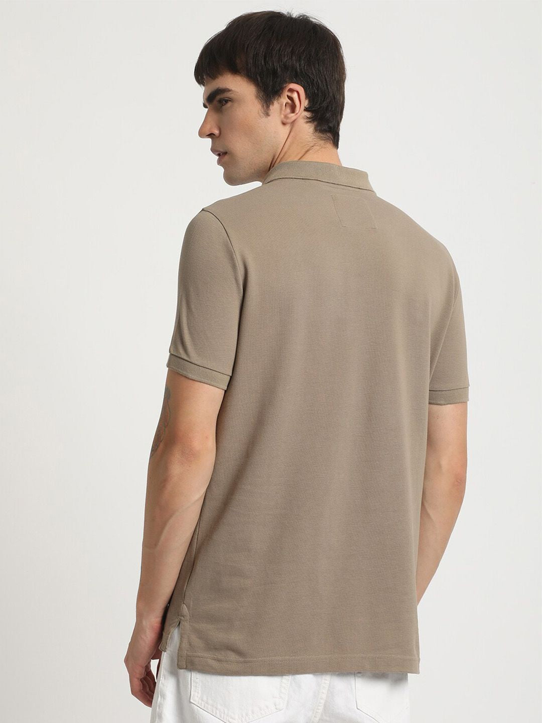 THE BEAR HOUSE Polo Collar Slim Fit Pure Cotton T-shirt