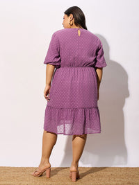 SASSAFRAS Curve Plus Size Polka Dot Print Fit & Flare Dress