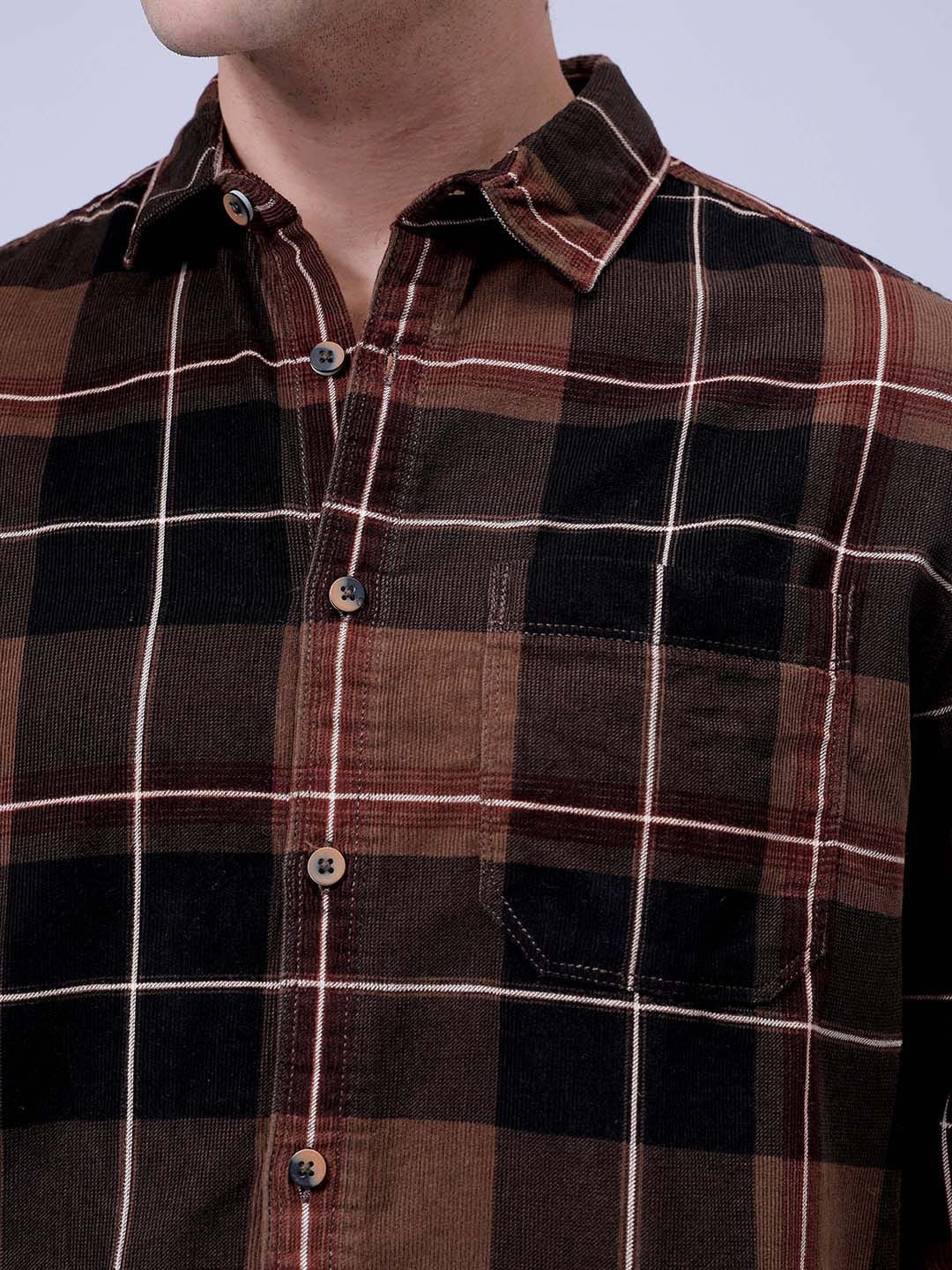 The Indian Garage Co Spread Collar Tartan Checked Casual Shirt