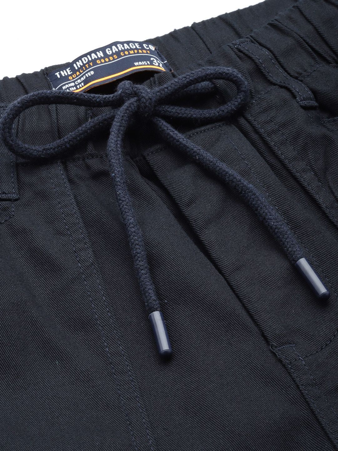 The Indian Garage Co Men Pure Cotton Slim Fit Trousers