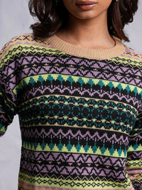Tokyo Talkies Black Relaxed Fit Cable Knit Acrylic Pullover
