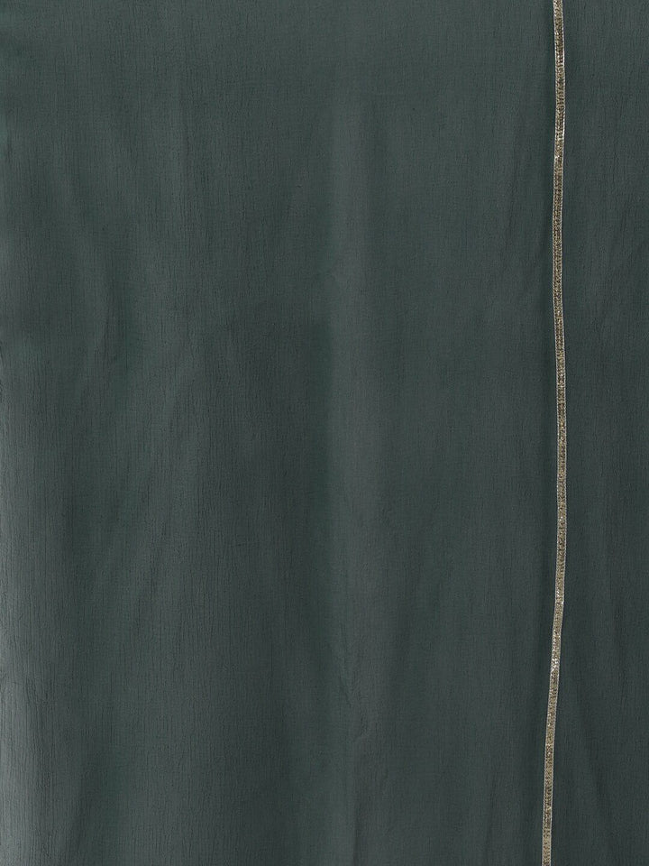 Libas Green Striped Kurti With Sharara & Dupatta