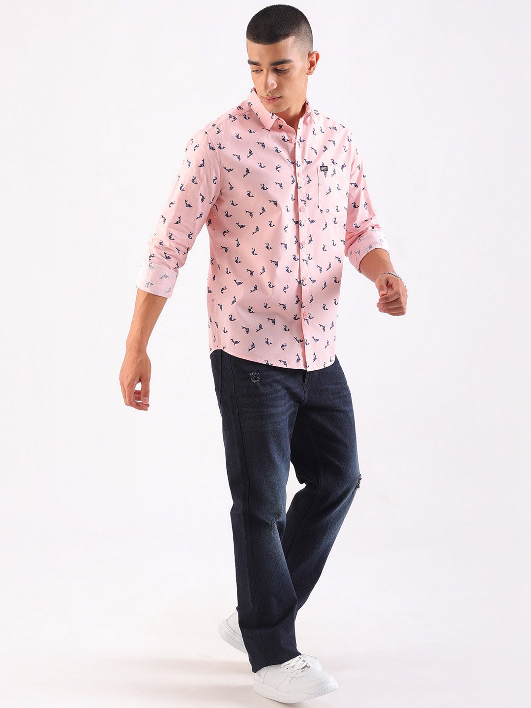 The Indian Garage Co Men Slim Fit Opaque Printed Casual Shirt