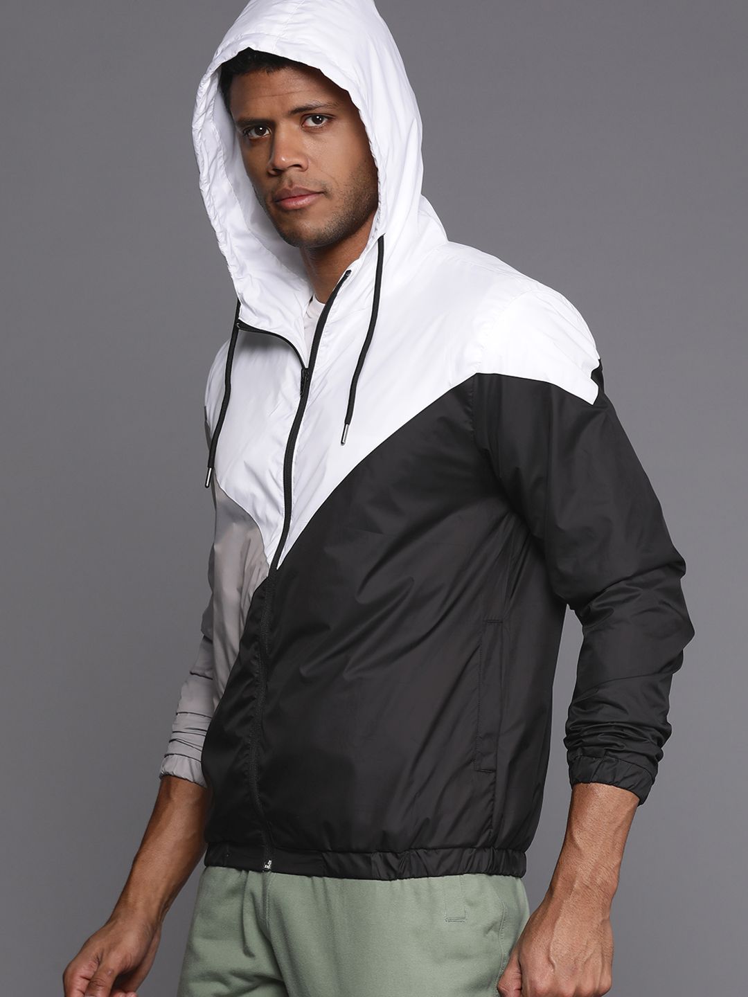 HRX by Hrithik Roshan Colourblocked Hooded Tailored Jacket