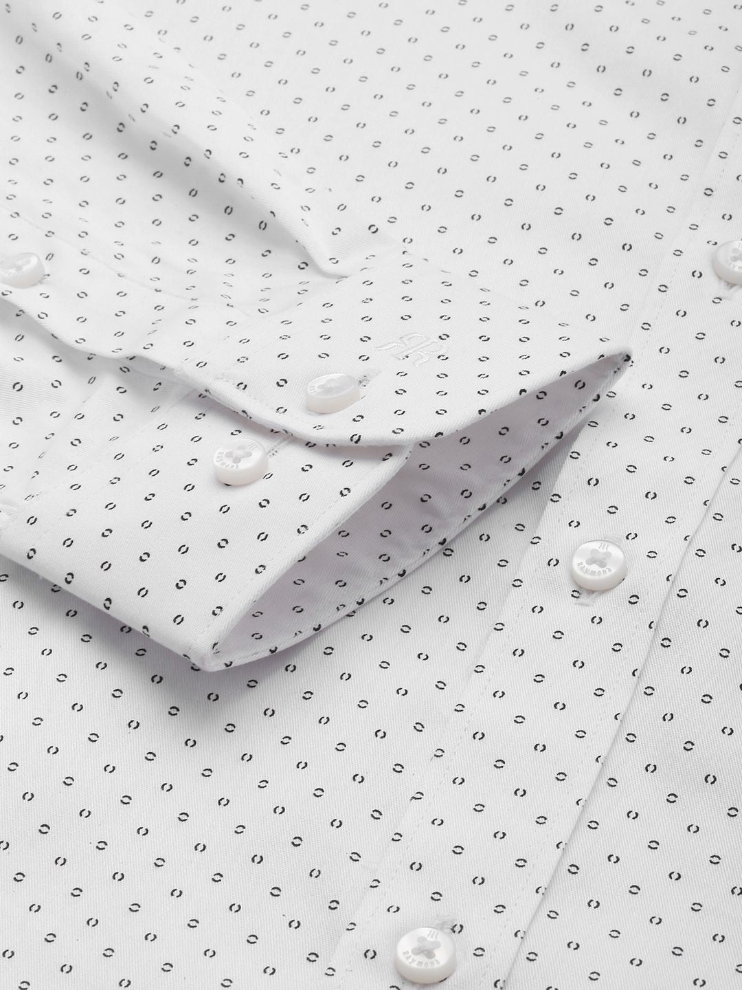 Raymond Slim Fit Geometric Printed Pure Cotton Formal Shirt