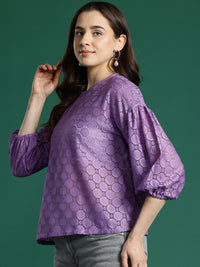 DressBerry Self Design Sheer Top