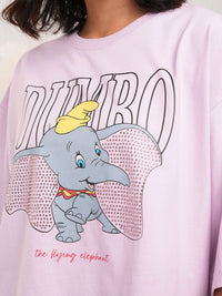 Tokyo Talkies Women Dumbo Printed Round Neck Boxy Tshirt