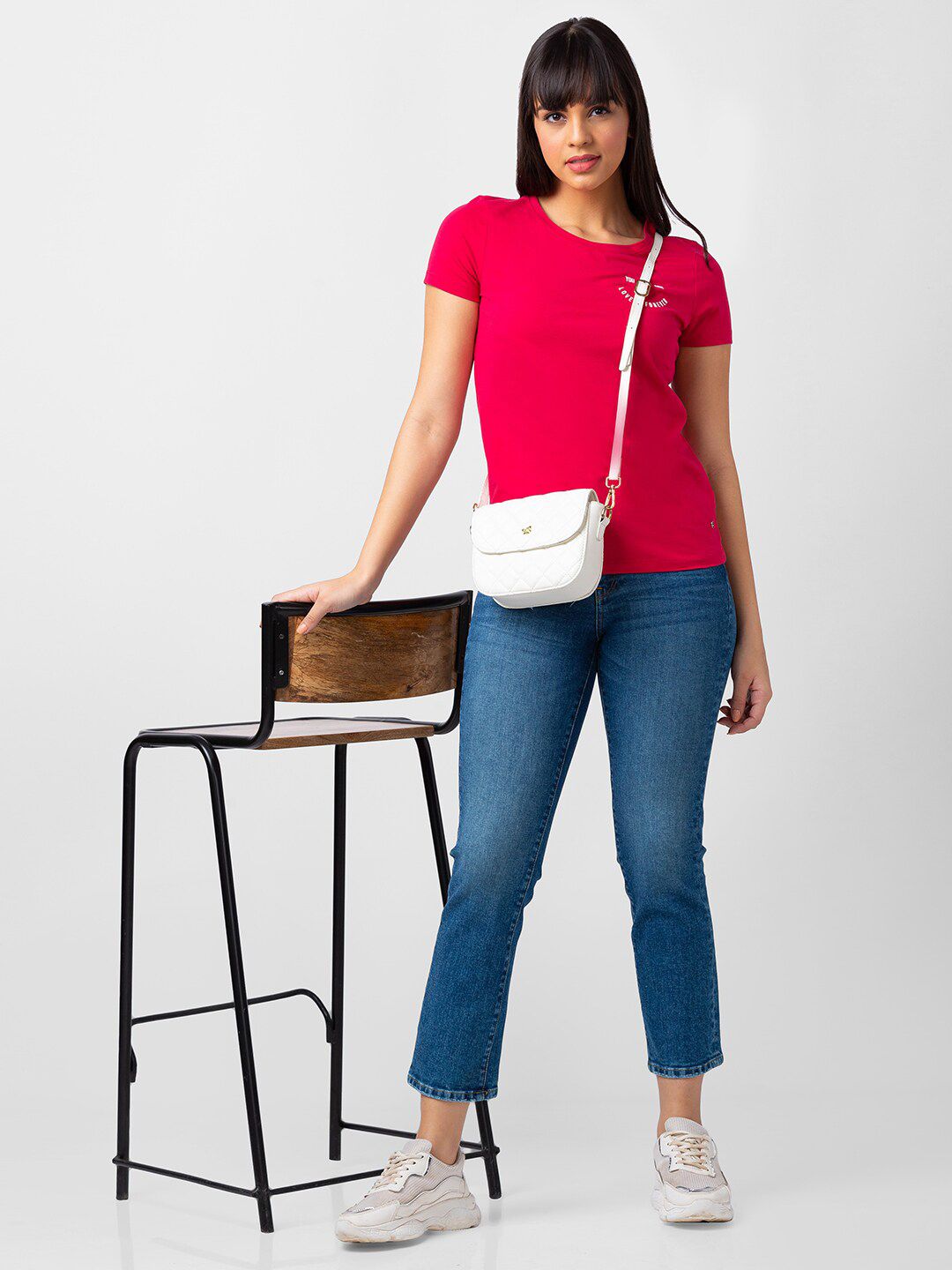 SPYKAR Women Round Neck Cotton T-shirt