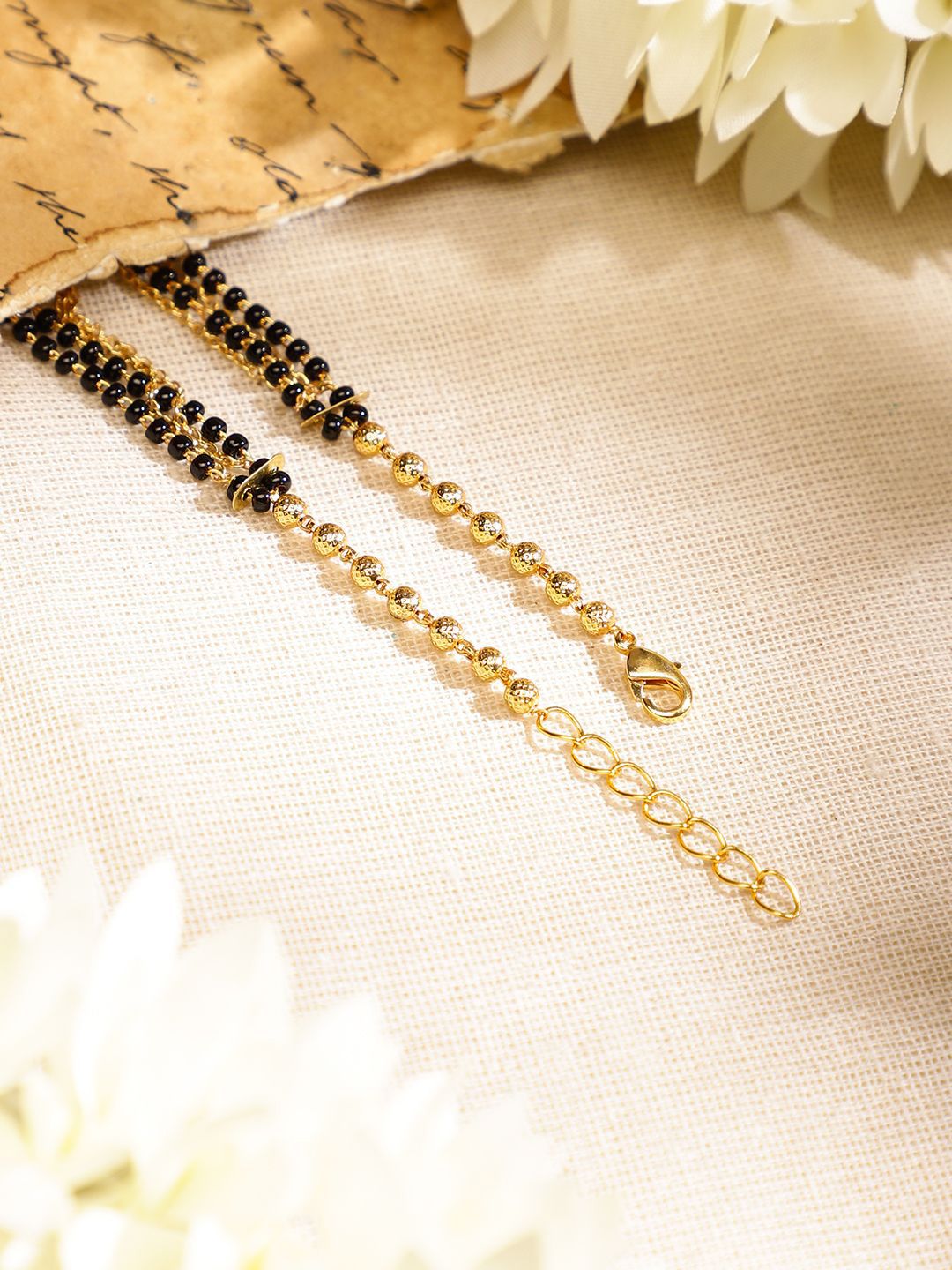 Rubans 18K Gelang Mangalsutra Rantai Black & Golden Chain Mangalsutra
