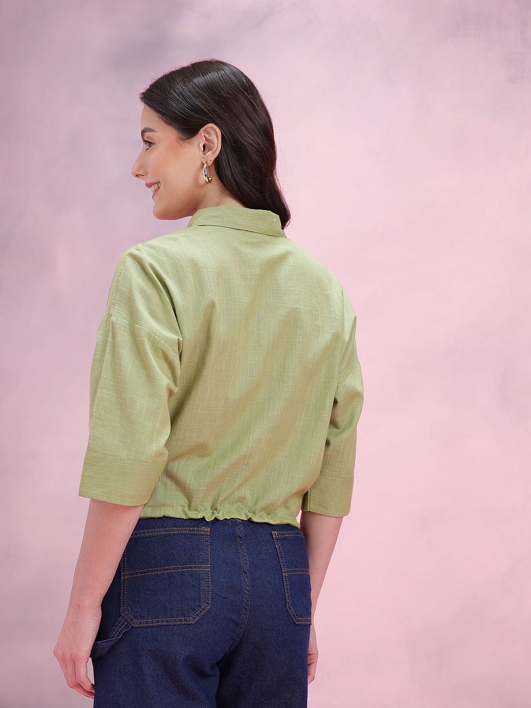 DressBerry Cotton Pocket Detail Casual Shirt With Toggles