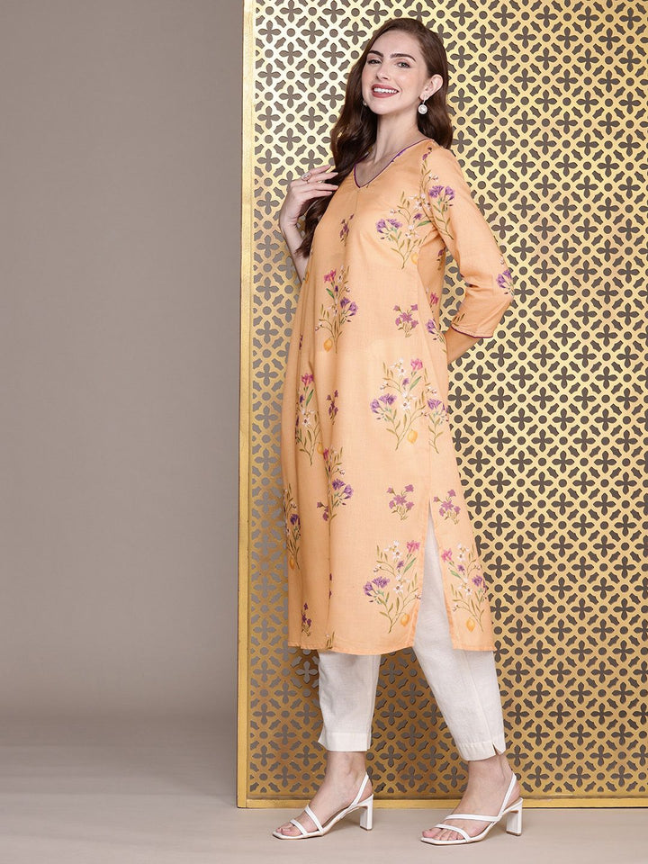 House of Pataudi Floral Printed Jashn Kurta