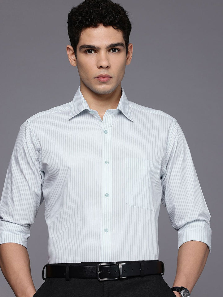 Raymond Slim Fit Striped Pure Cotton Formal Shirt