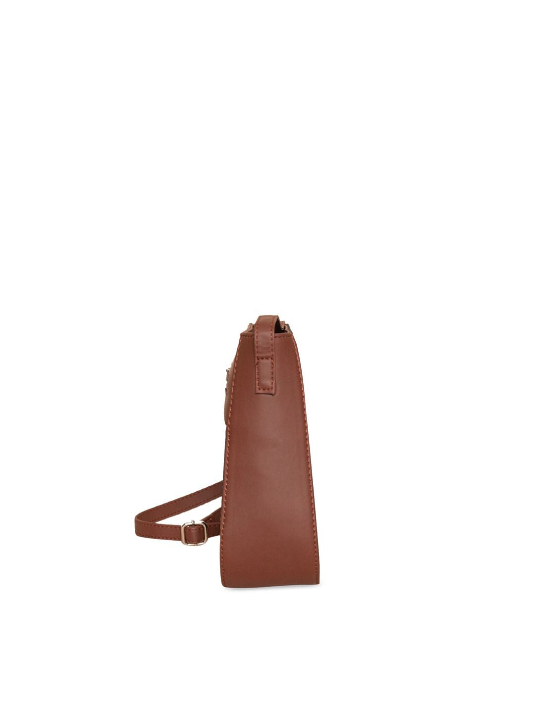 ZOUK Pink Geometric Striped Structured Sling Bag with Quilted
