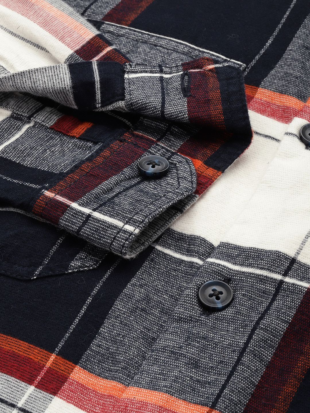 The Indian Garage Co Men Regular Fit Checkered Double Flap Casual Shirt