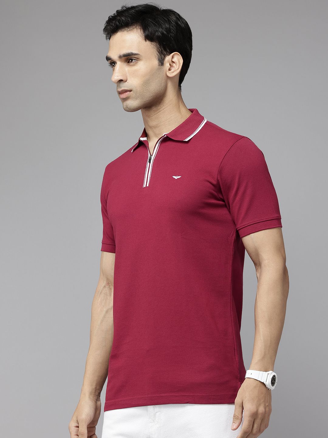 Park Avenue Men Polo Collar Slim Fit T-shirt
