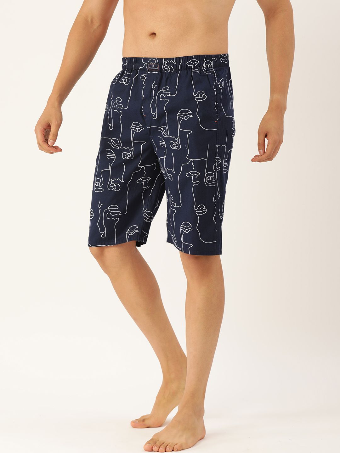 The Indian Garage Co Men Navy Blue Printed Pure Cotton Boxers 1120-BXR10-09