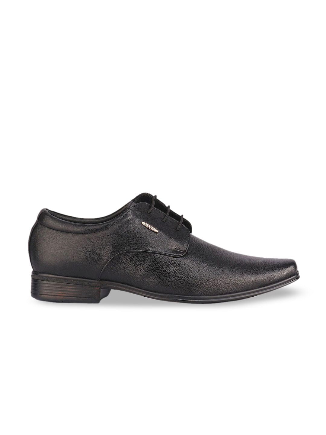 Red Chief Men Black Solid Leather Formal Derbys