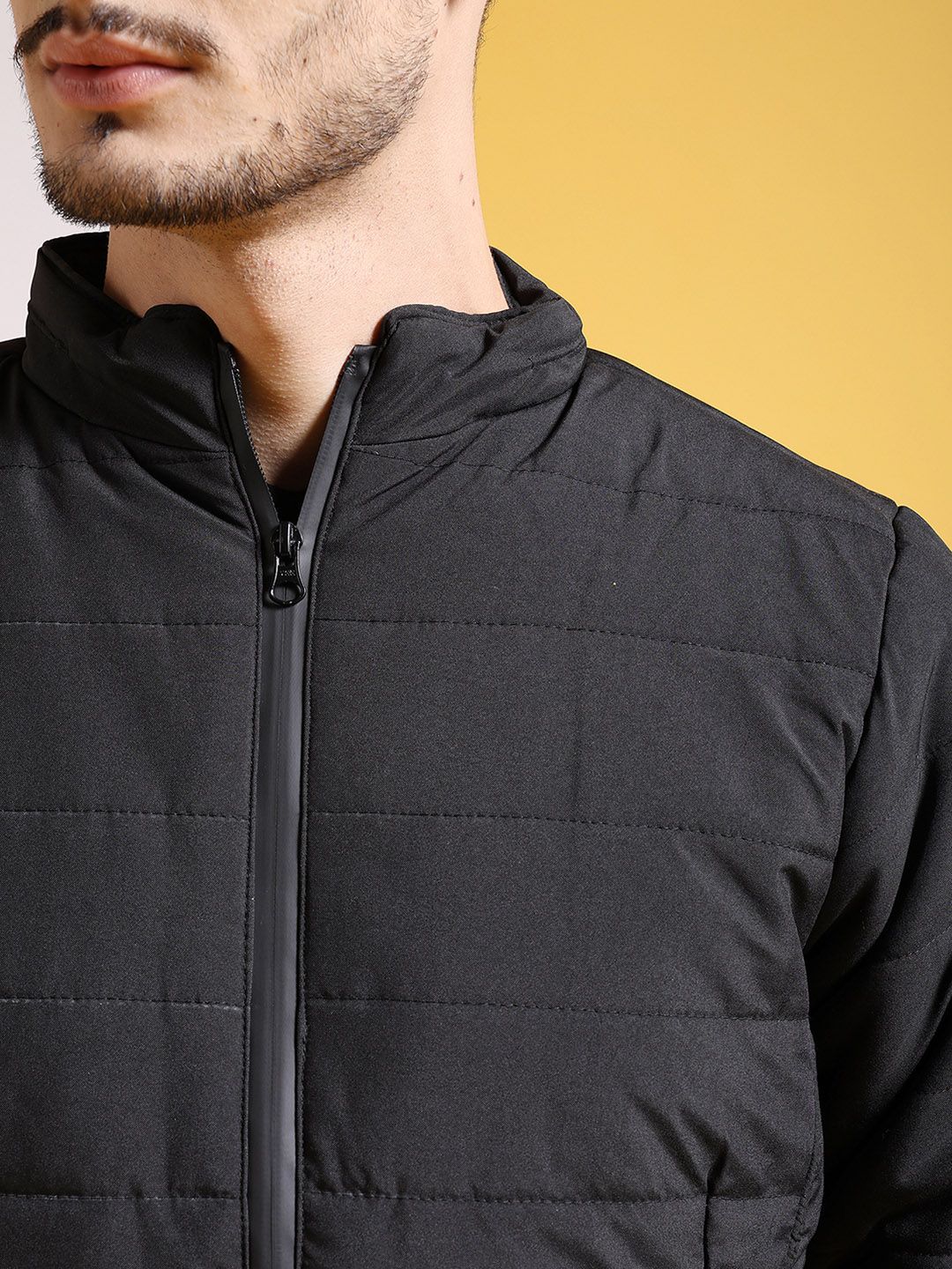 The Indian Garage Co Men Zip-Front High Neck Puffer Jacket