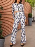 DressBerry Floral Printed Breezy Mesh Fabric Co-Ord Set
