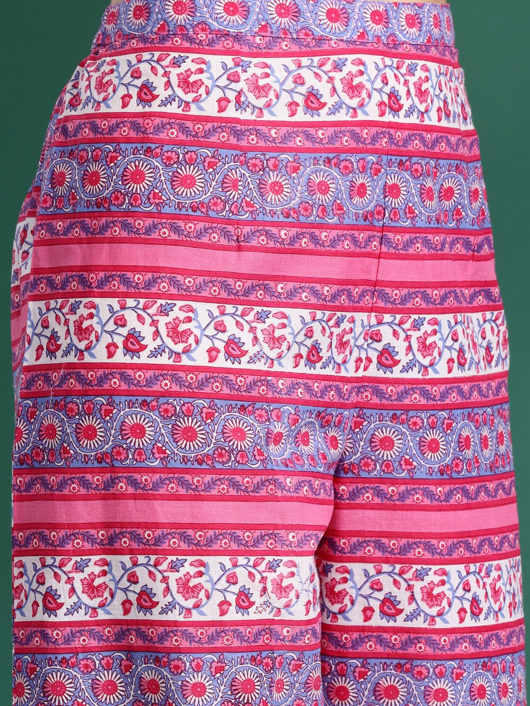 Indo Era Floral Printed Pure Cotton Kurta With Palazzos & Dupatta