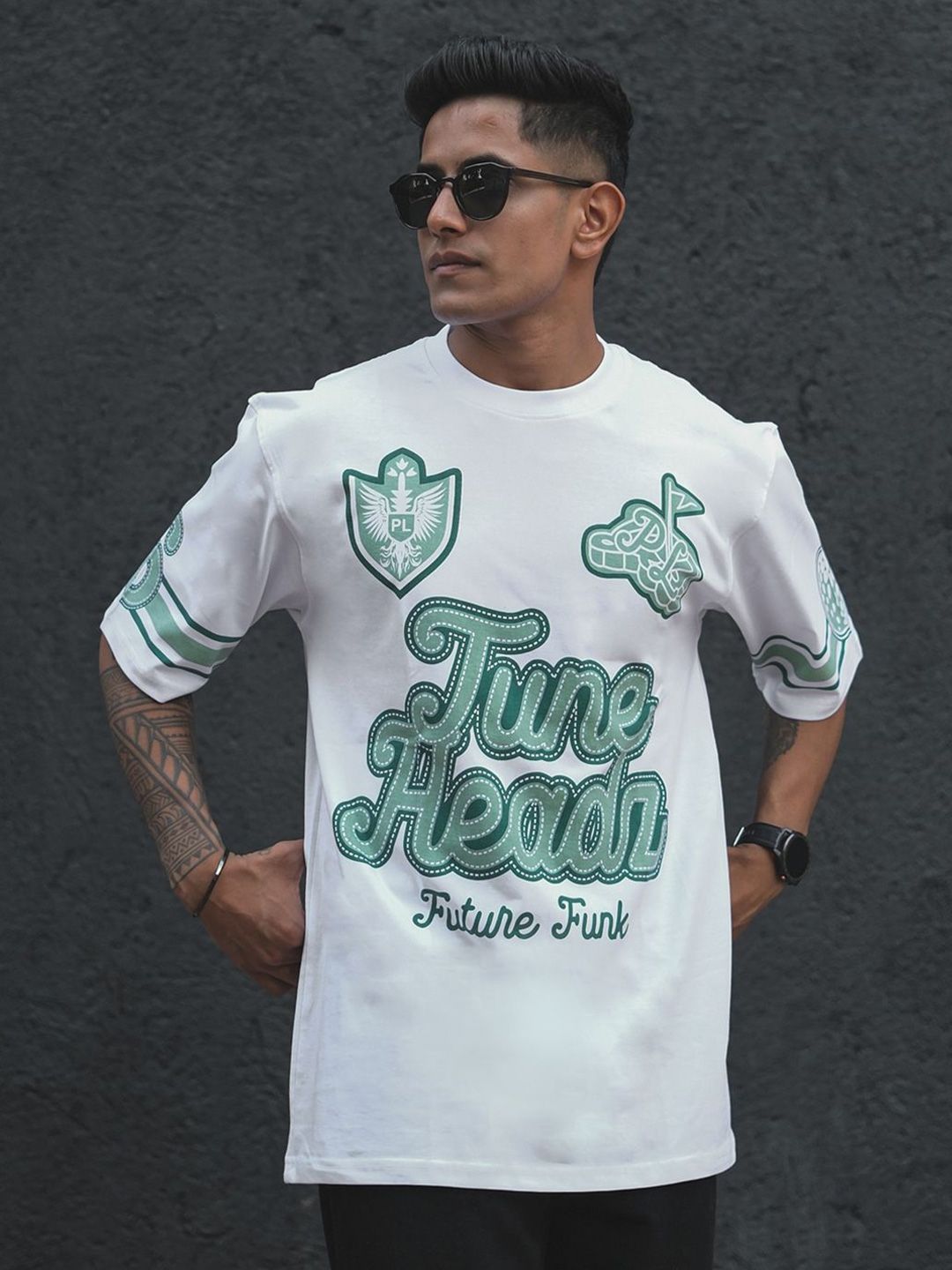 Powerlook Men Typography Printed Oversized T-shirt