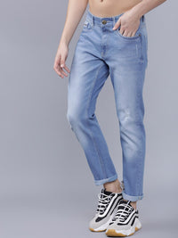 The Indian Garage Co Men Blue Slim Fit Mid-Rise Mildly Distressed Jeans