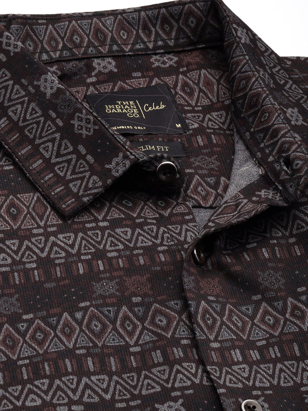 The Indian Garage Co Men Slim Fit Geometric Print Shirt