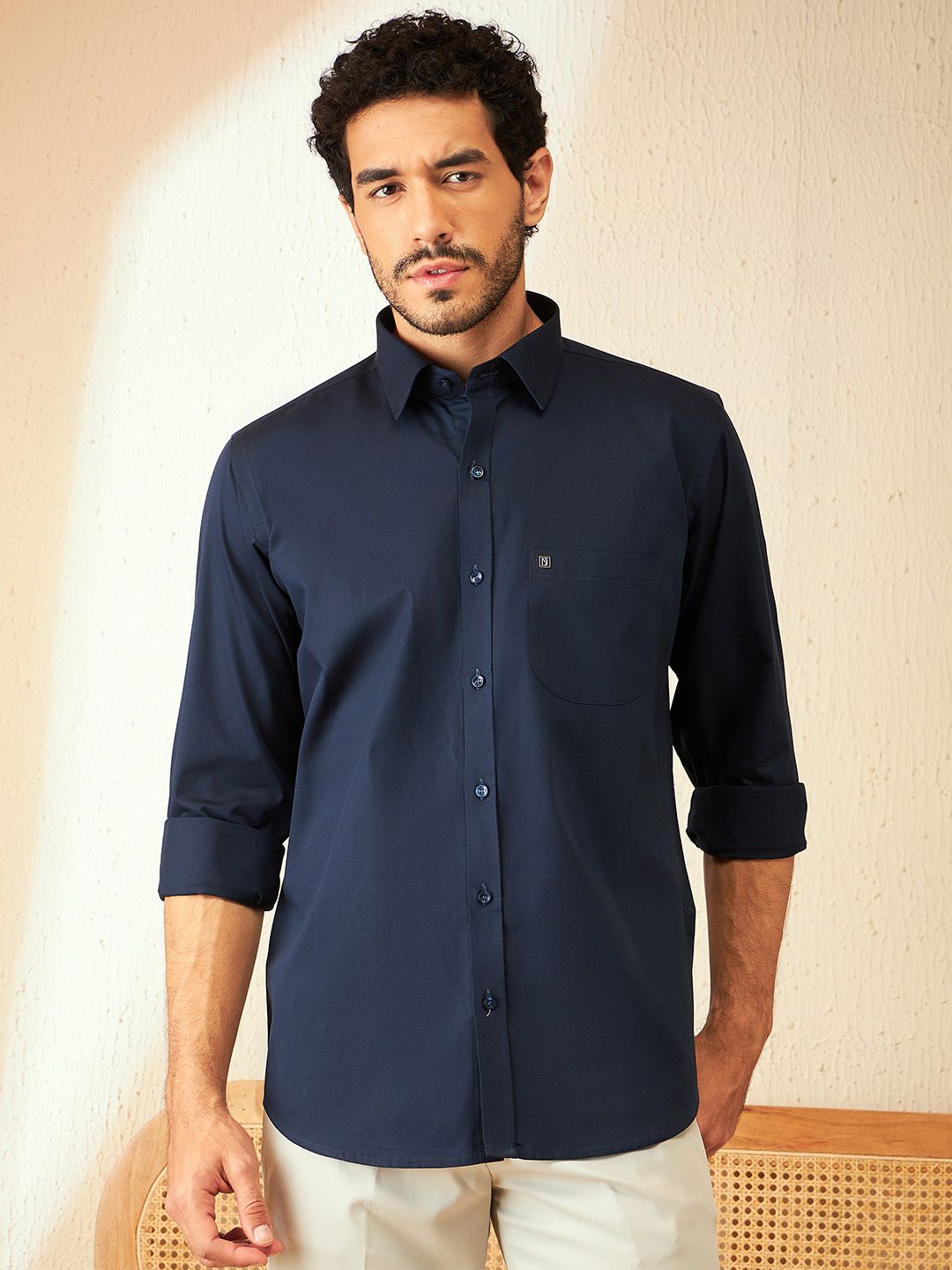 DENNISON Smart Spread Collar Cotton Formal Shirt
