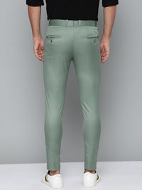 DENNISON Men Green Smart Tapered Fit Easy Wash Trousers