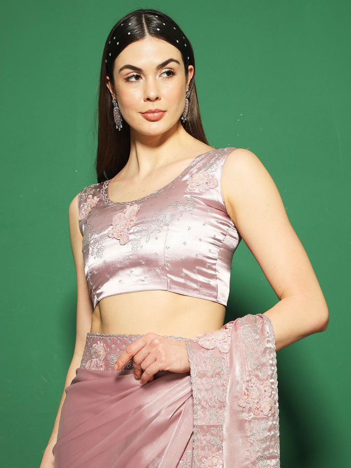 Saree mall Beads and Stones Organza Sarees